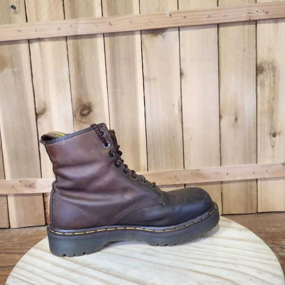 Vintage Dr. Martens Boots Mens 9 Brown Leather Ankle Work Combat England Made
